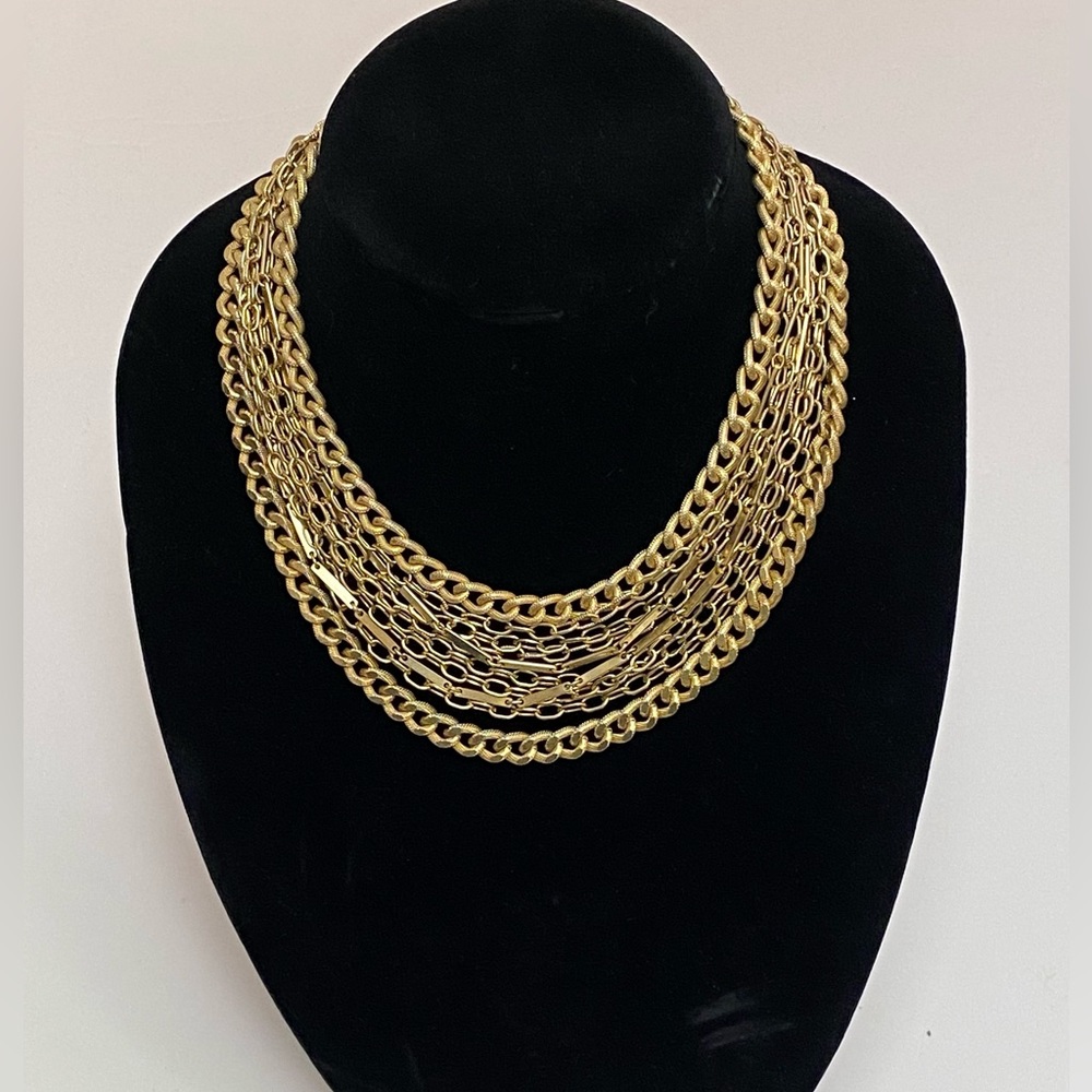 Vintage Multi- strand Gold Tone Necklace